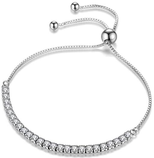 JDGEMSTONE Weihnachten Geschenke Verstellbares Armband, Swarovski-Kristalle, Schmuck für Frauen, 925er-Sterlingsilber